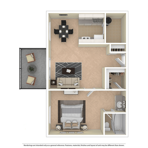 a floor plan of a studio apartment